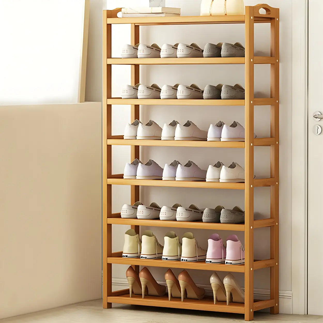 Bamboo Floor Shoe Rack