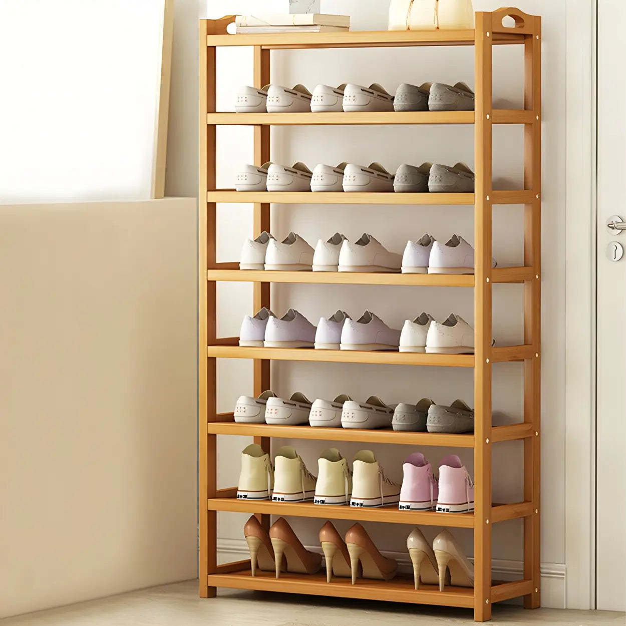 Bamboo Floor Shoe Rack
