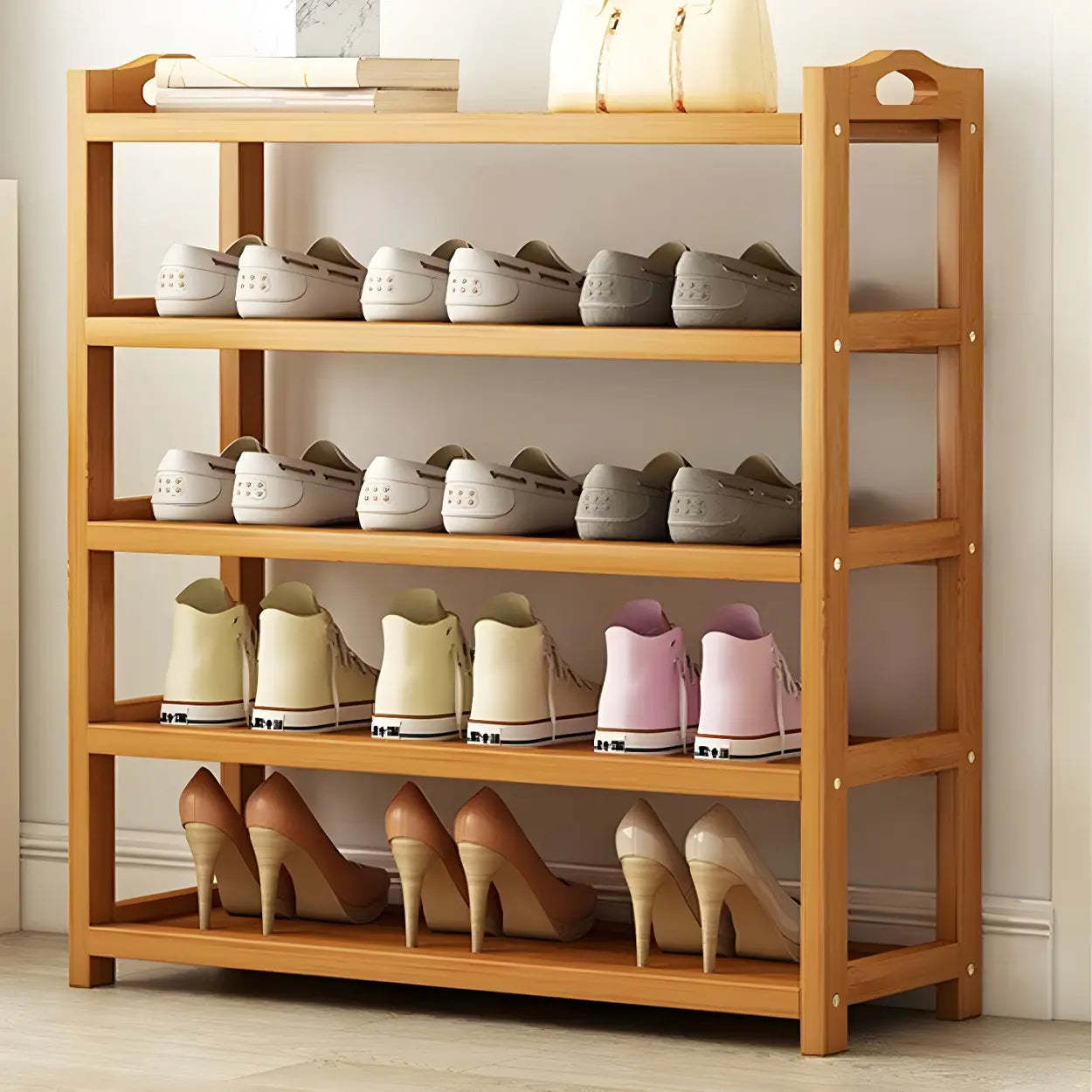 Bamboo Floor Shoe Rack