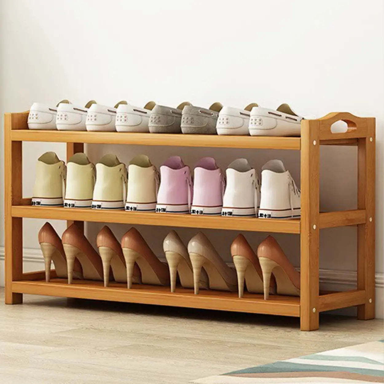 Bamboo Floor Shoe Rack