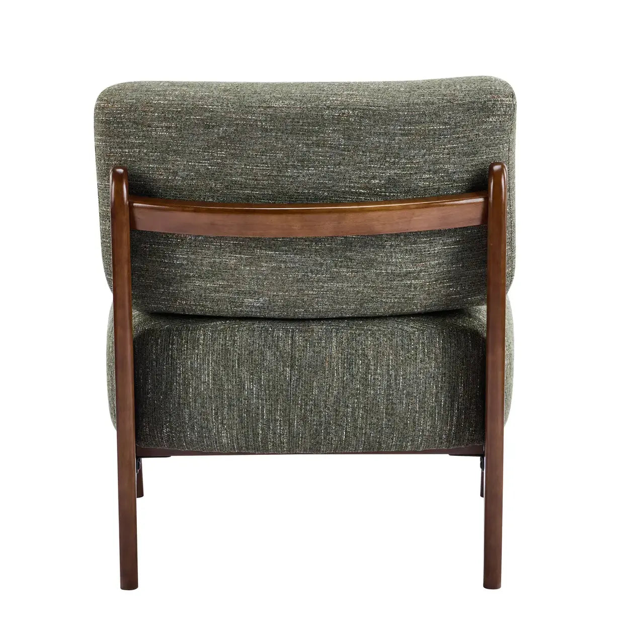 Scandinavian Low Profile Green Chenille Accent Chair