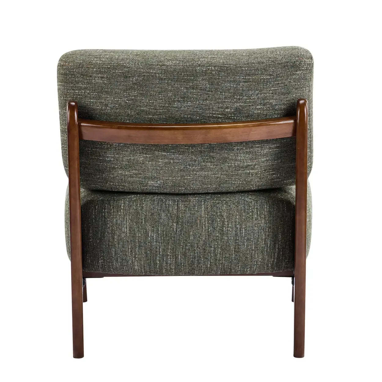 Scandinavian Low Profile Green Chenille Accent Chair