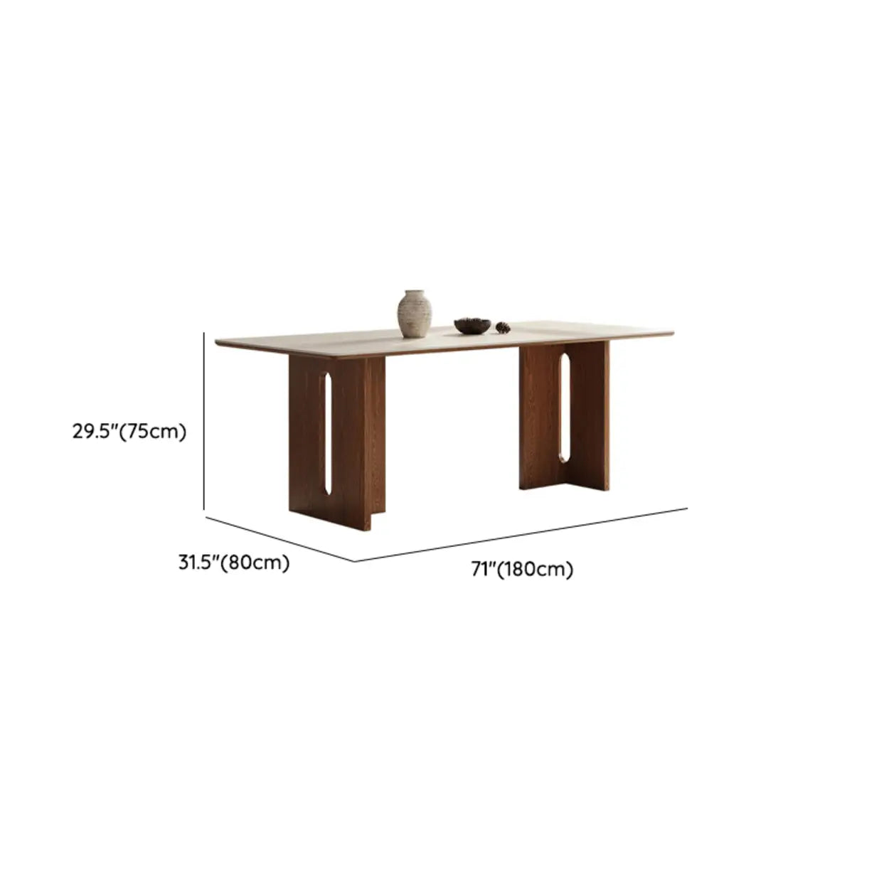 Scandinavian Minimalist Beige Stone Top Dining Table
