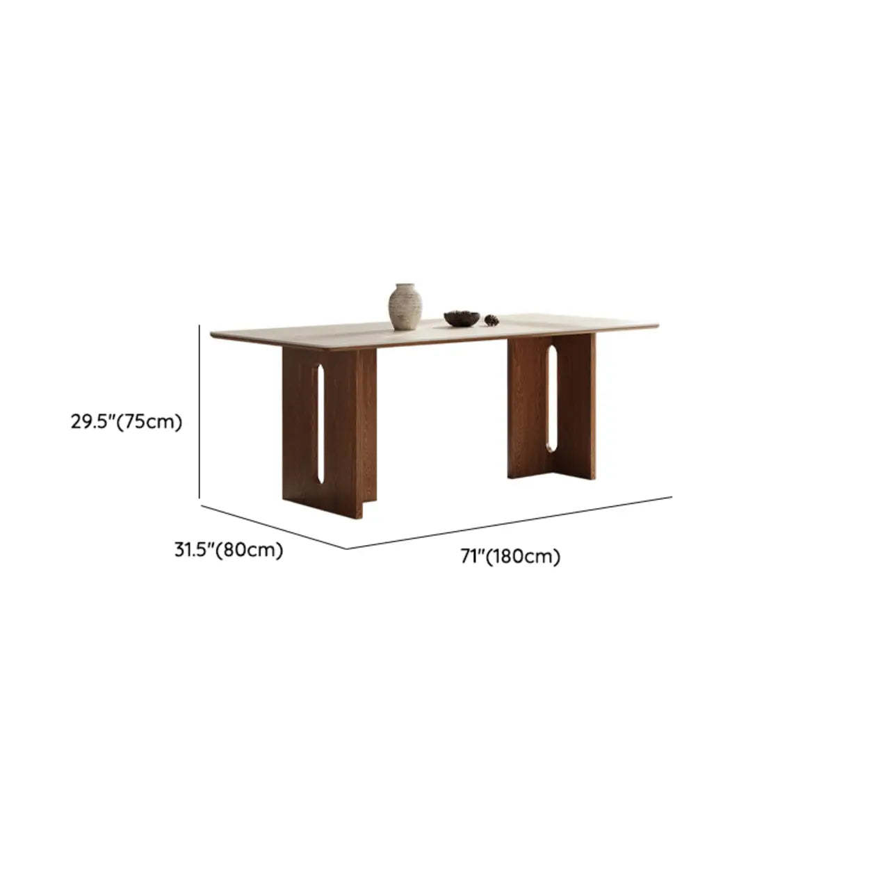Scandinavian Minimalist Beige Stone Top Dining Table