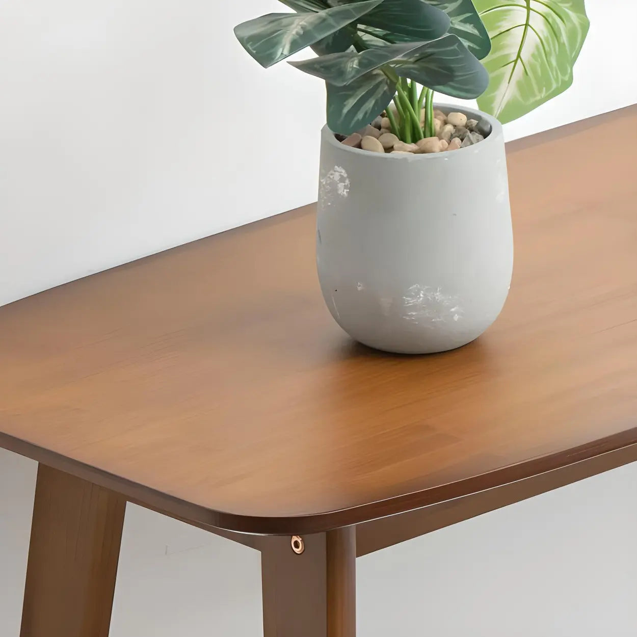 Scandinavian Minimalist Wood Counter Height Bar Table — Tan / Table Only