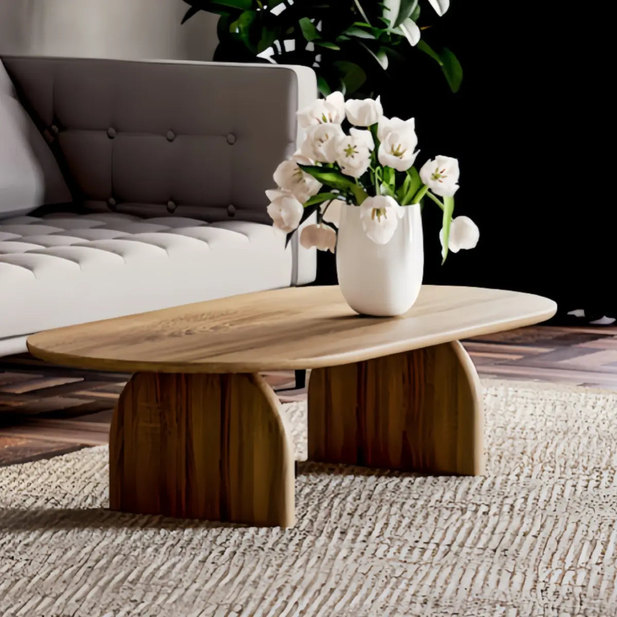 Scandinavian Natural Pine Sled Coffee Table