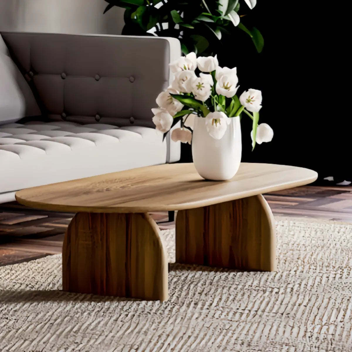 Scandinavian Natural Pine Sled Coffee Table
