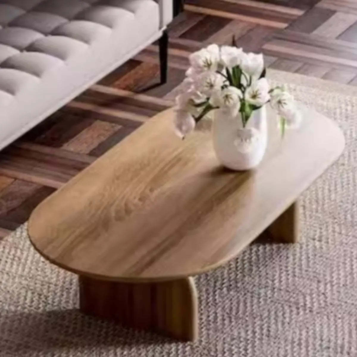 Scandinavian Natural Pine Sled Coffee Table