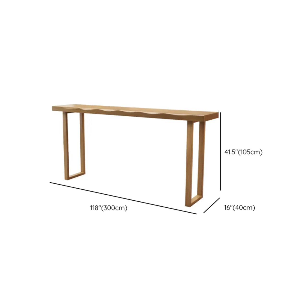 Scandinavian Wood Bar Table with Wave Edge — Table Only