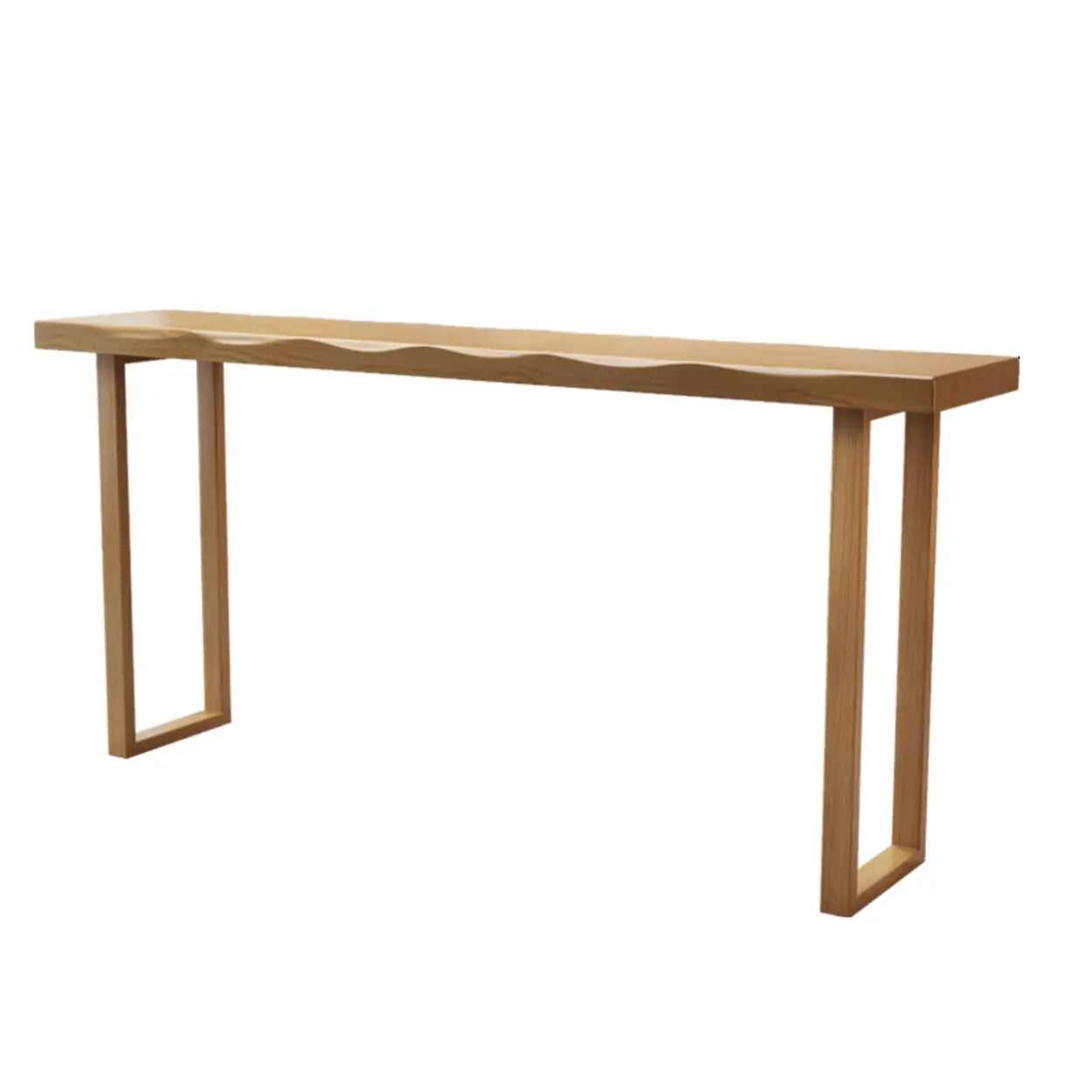 Scandinavian Wood Bar Table with Wave Edge — Table Only