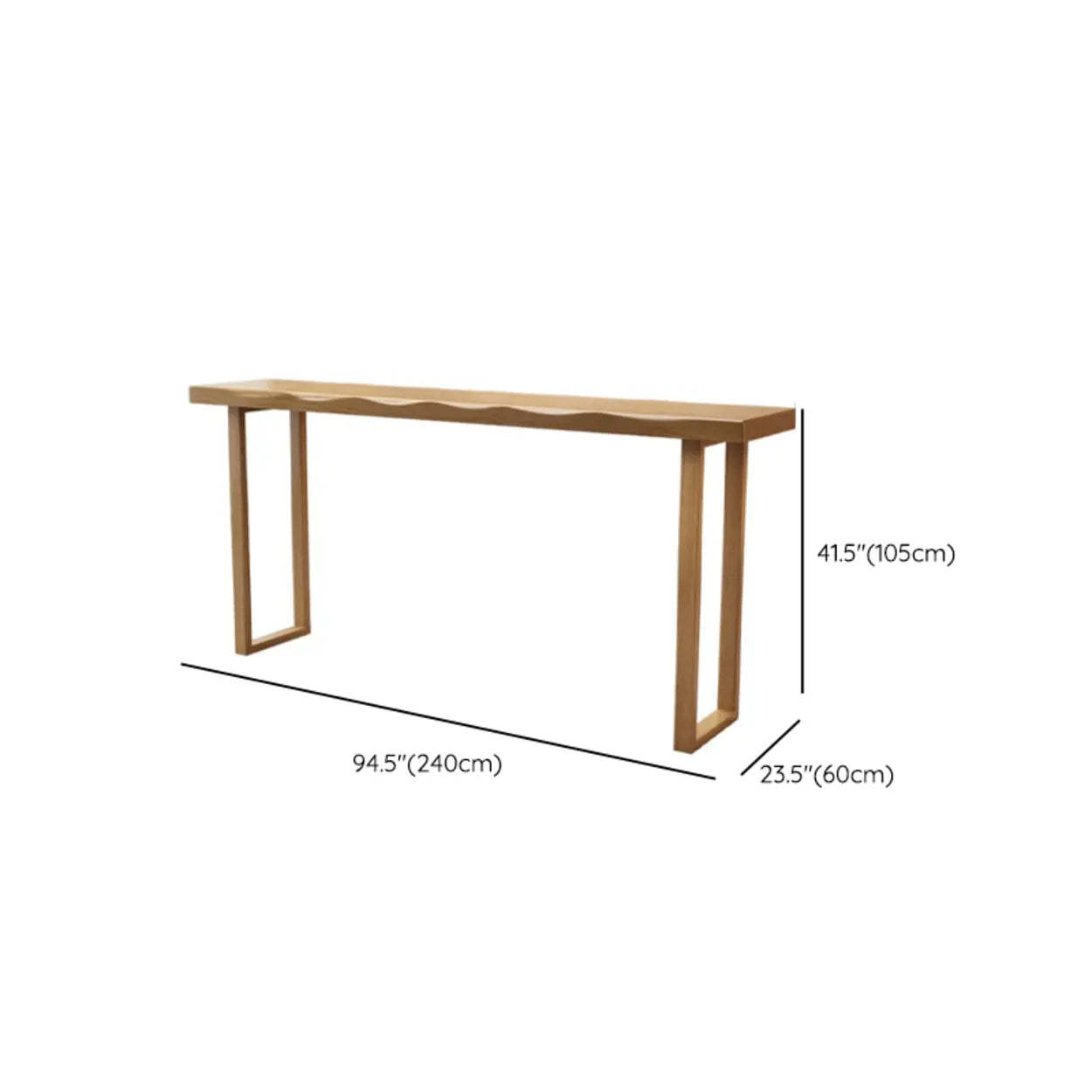 Scandinavian Wood Bar Table with Wave Edge