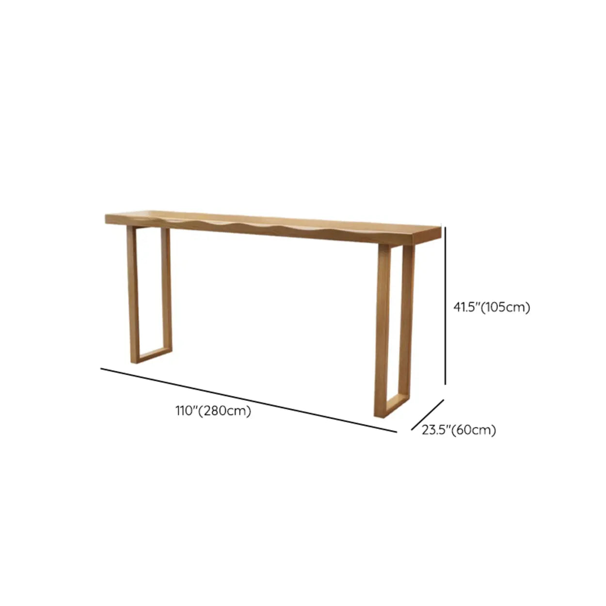 Scandinavian Wood Bar Table with Wave Edge