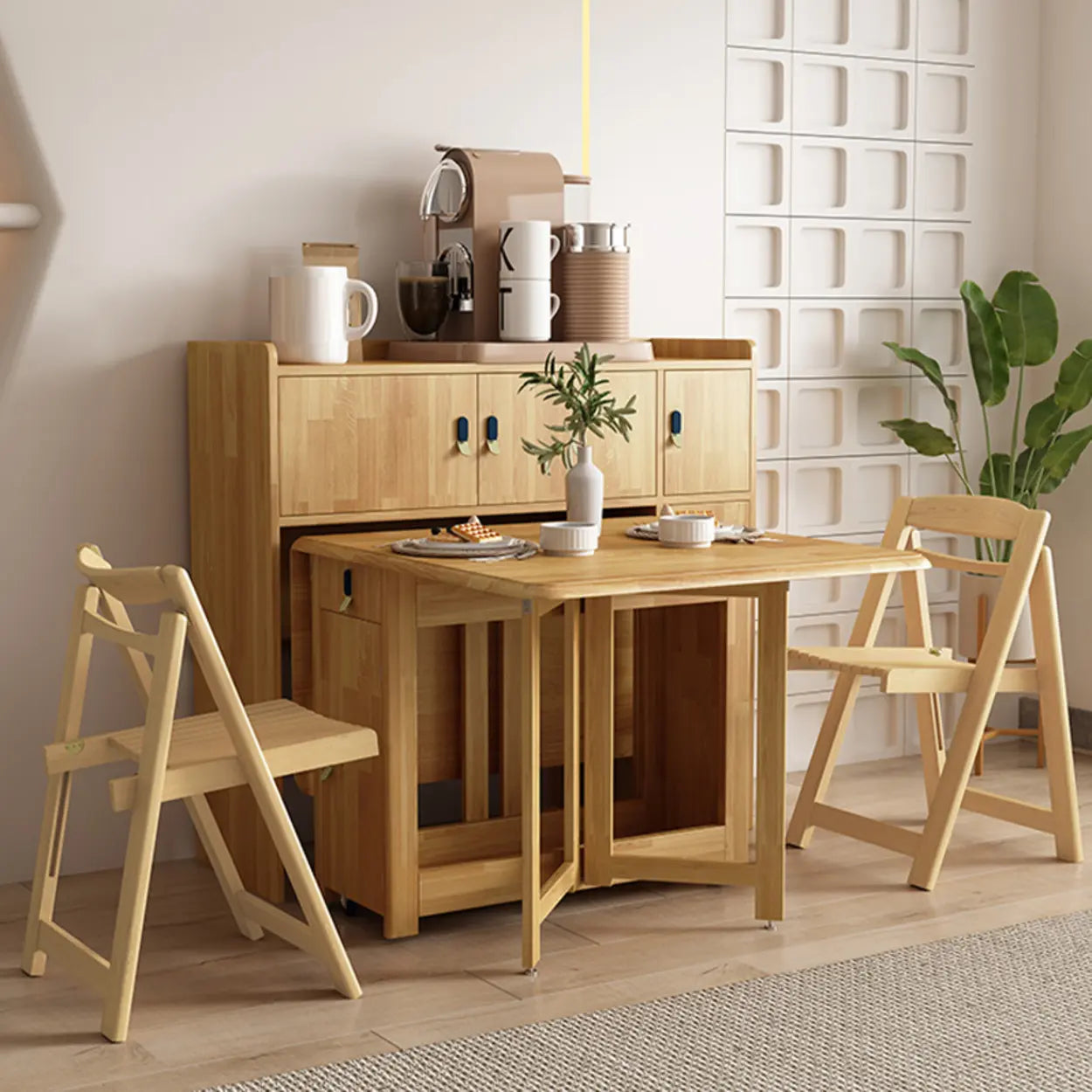 Scandinavian Natural Wood Rectangular Dining Table