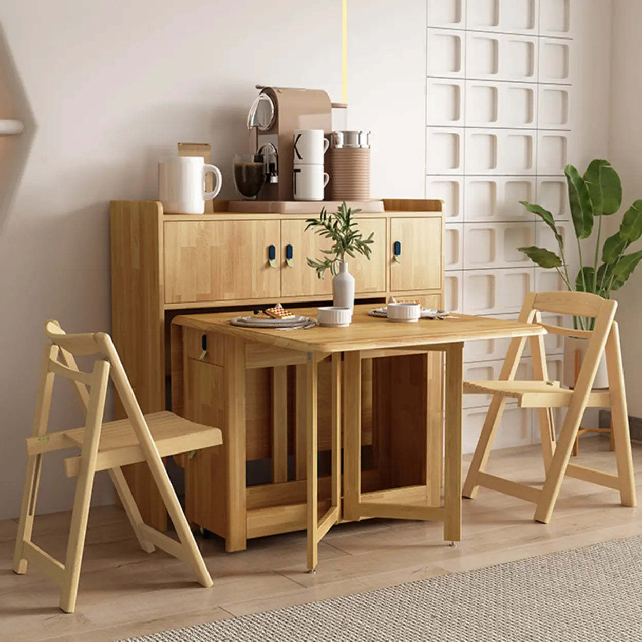 Scandinavian Natural Wood Rectangular Dining Table — Table Only