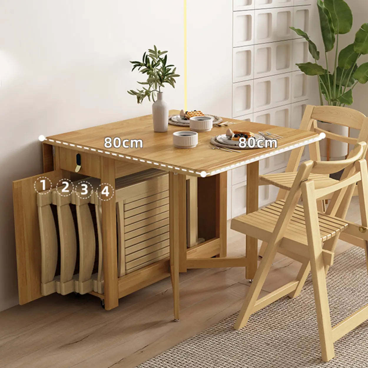 Scandinavian Natural Wood Rectangular Dining Table