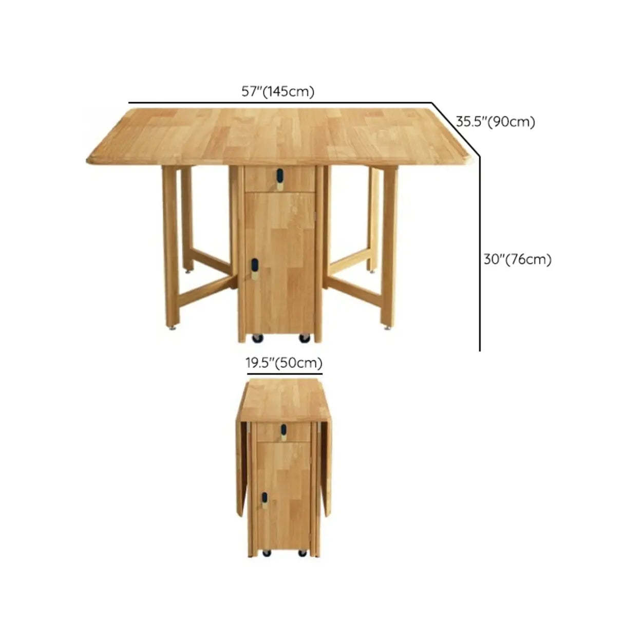 Scandinavian Natural Wood Rectangular Dining Table