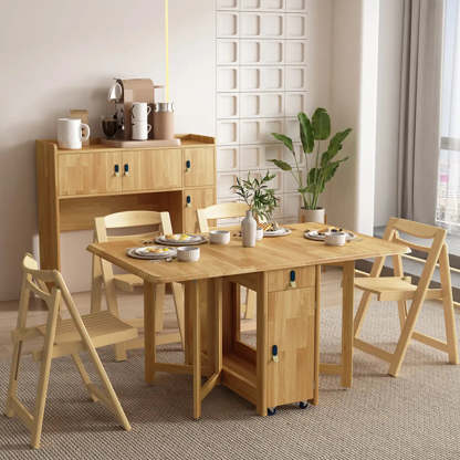 Scandinavian Natural Wood Rectangular Dining Table — Table Only