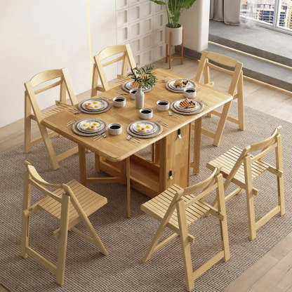 Scandinavian Natural Wood Rectangular Dining Table