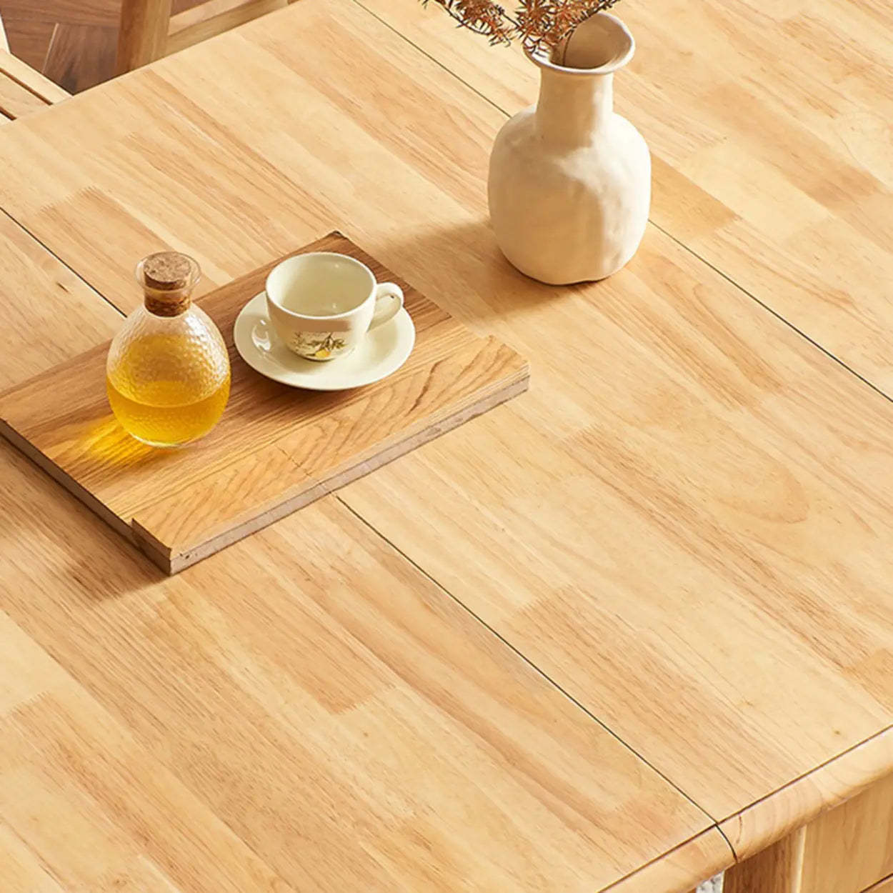 Scandinavian Natural Wood Rectangular Dining Table