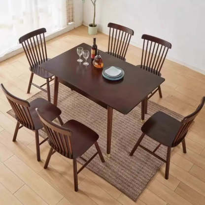 Scandinavian Rectangular Brown Wood Extendable Dining Table — Natural / Without Chairs