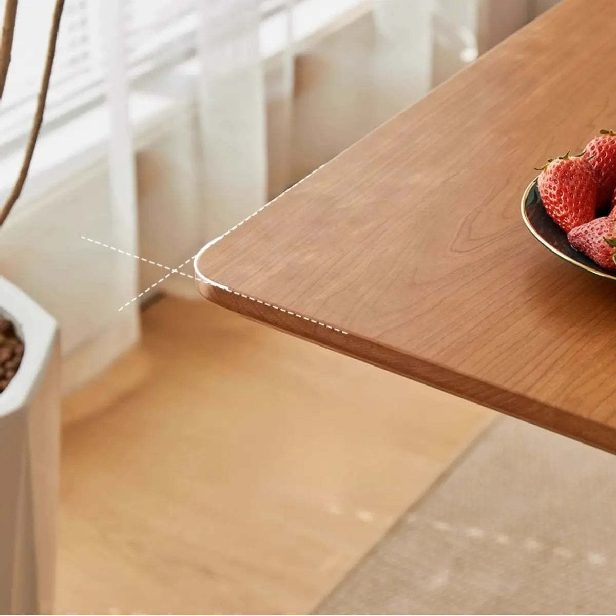 Scandinavian Rectangular Brown Wood Extendable Dining Table — Walnut / Without Chairs