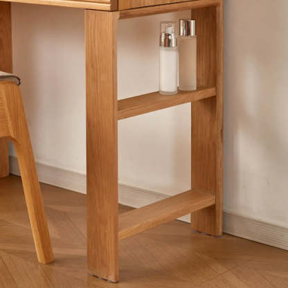 Scandinavian Wood Sliding Makeup Vanity