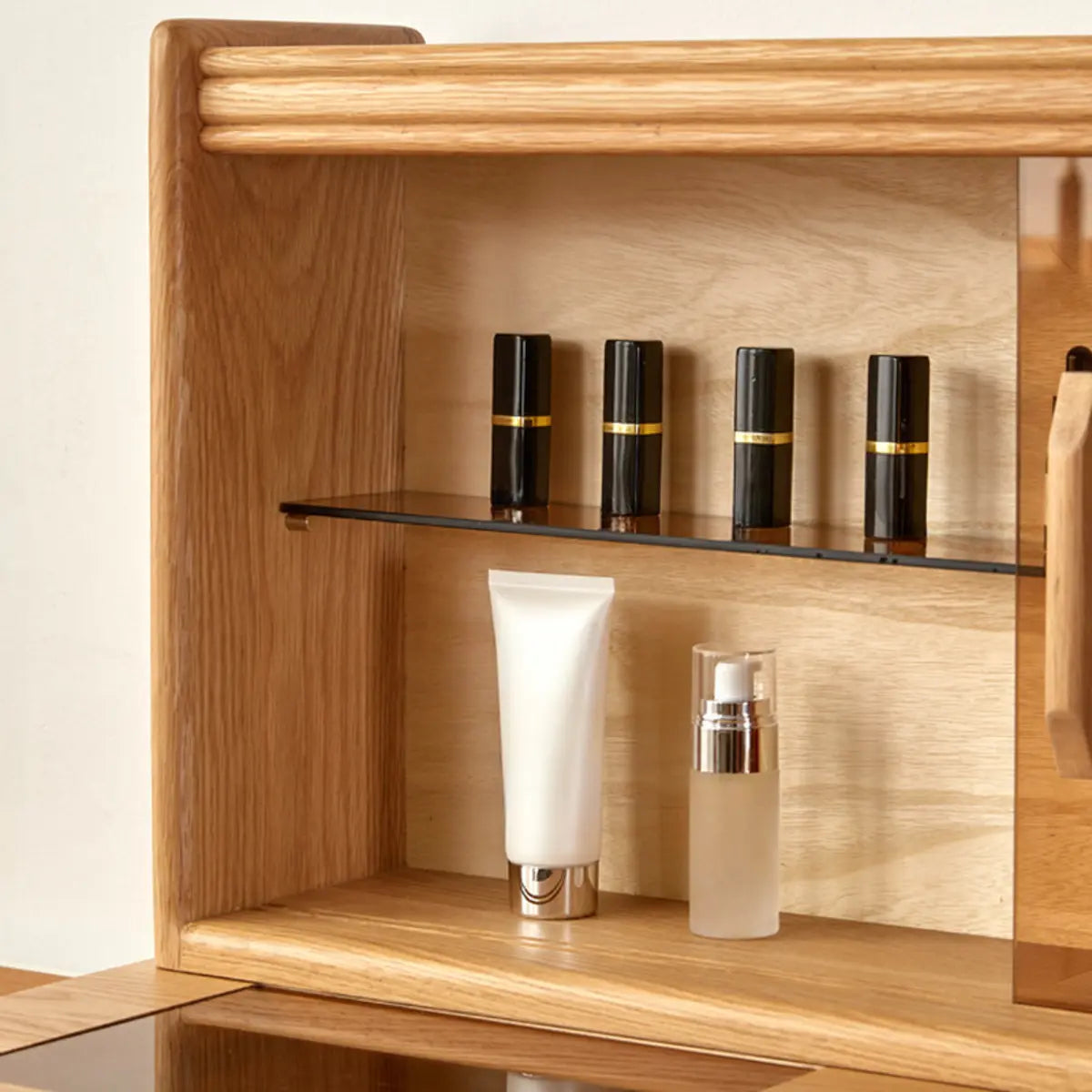 Scandinavian Wood Sliding Makeup Vanity