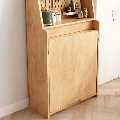 Scandinavian Natural Wood Dining Table with Storage