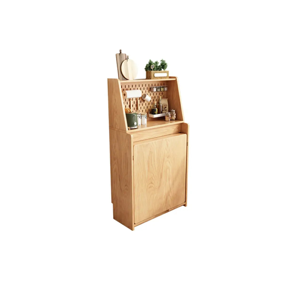 Scandinavian Natural Wood Dining Table with Storage