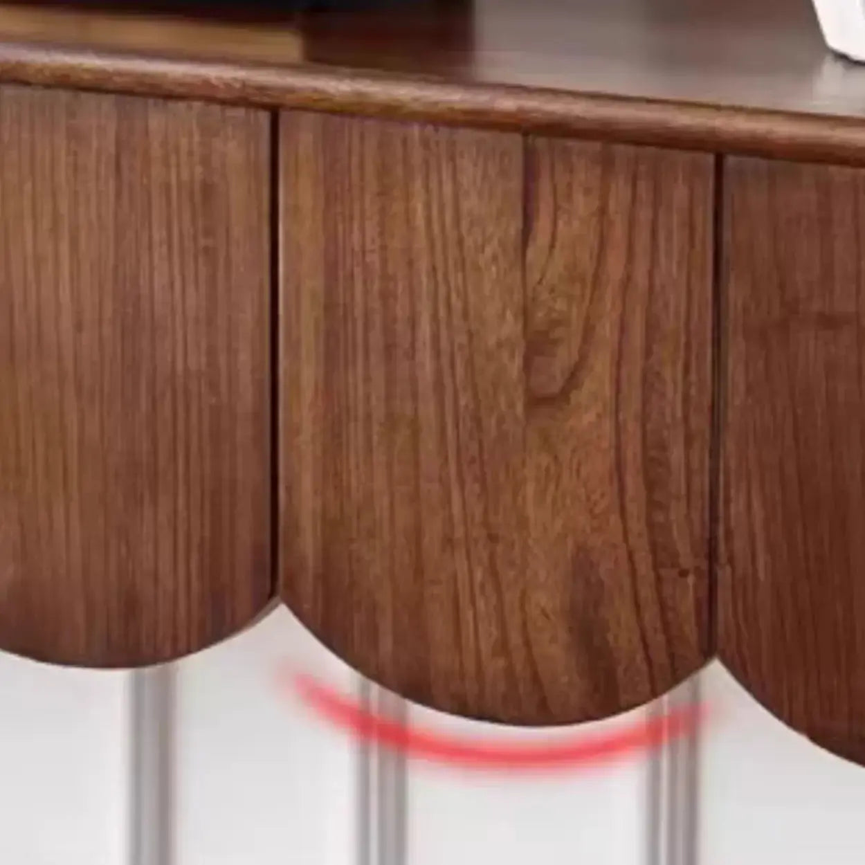 Scandinavian Wood Console Table with Floor Shelf