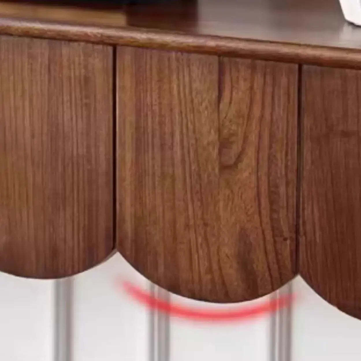 Scandinavian Wood Console Table with Floor Shelf