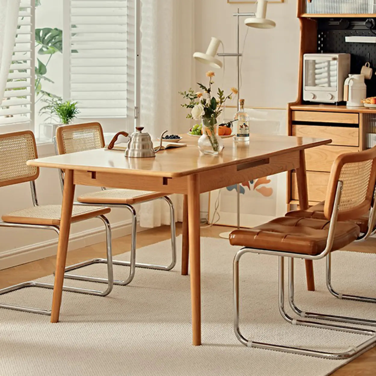 Scandinavian Natural Wood Extendable Dining Table — Oak / Table Only