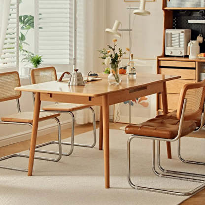 Scandinavian Natural Wood Extendable Dining Table — Oak / Table Only