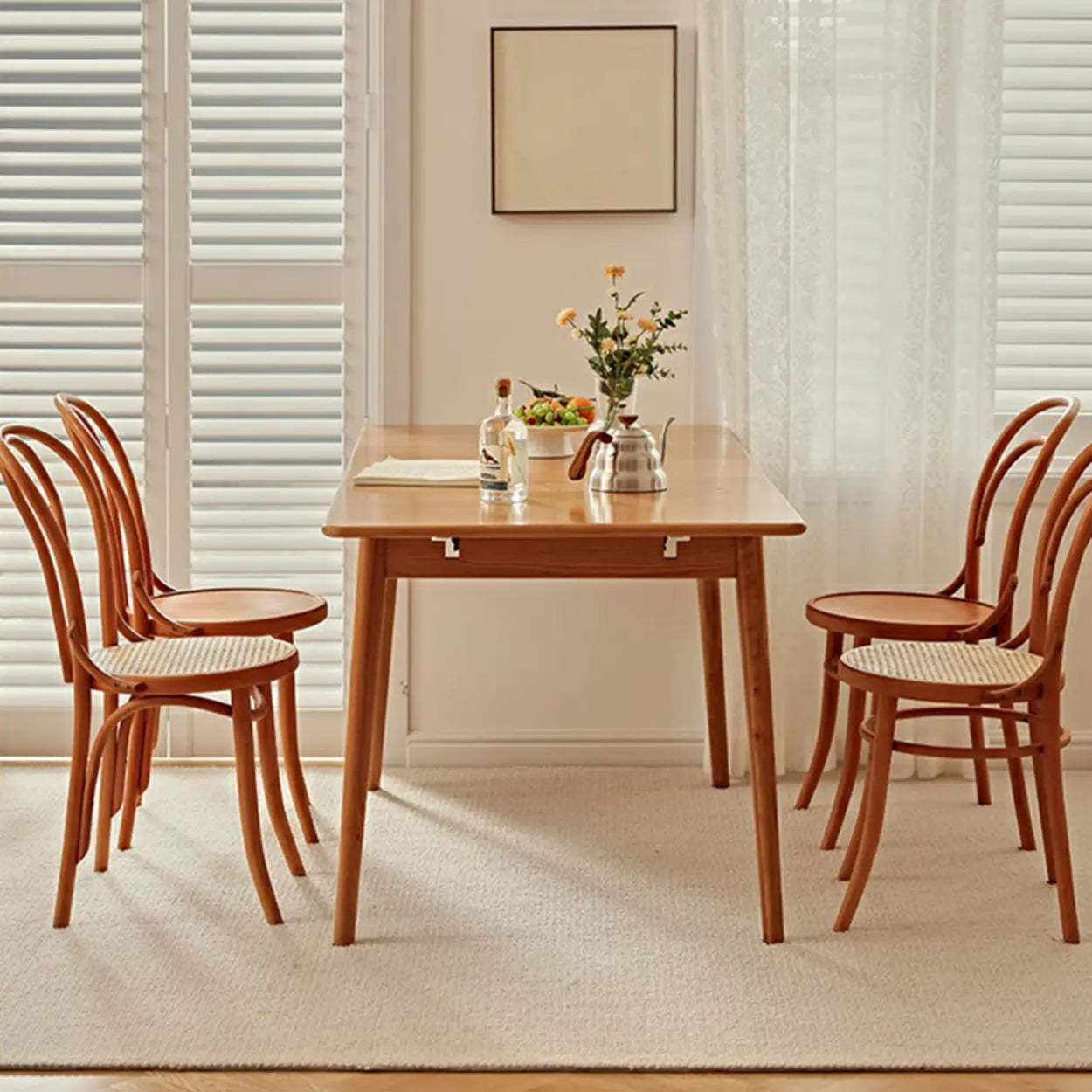 Scandinavian Natural Wood Extendable Dining Table — Oak / Table Only