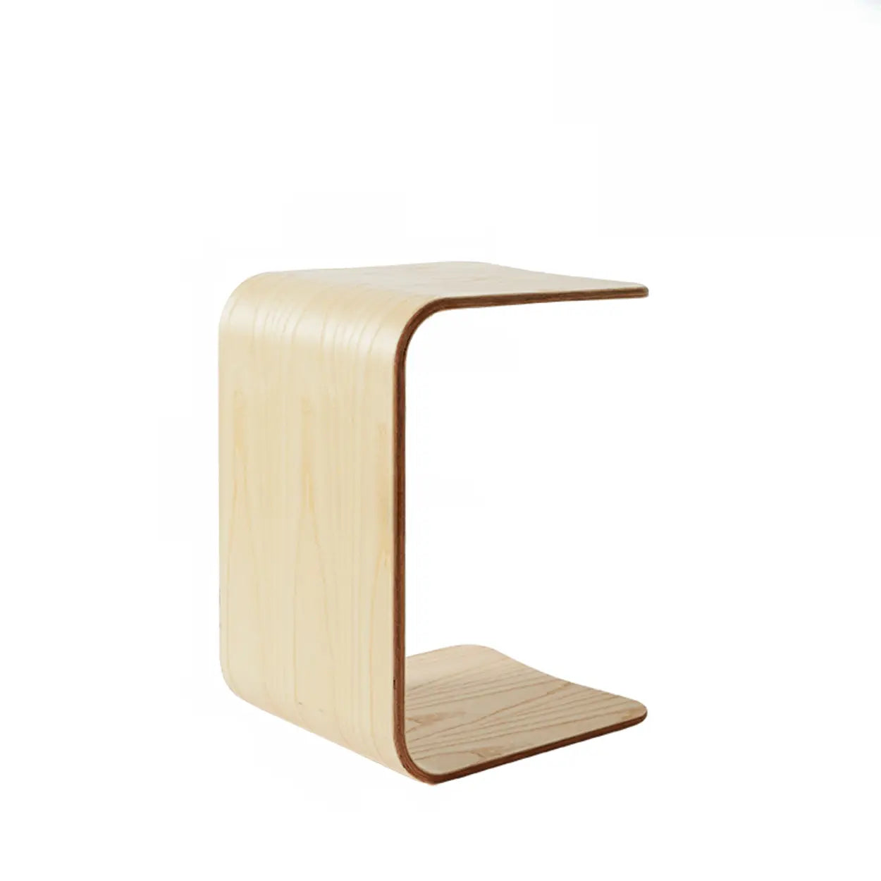 Scandinavian Wood C-Shaped Side Table