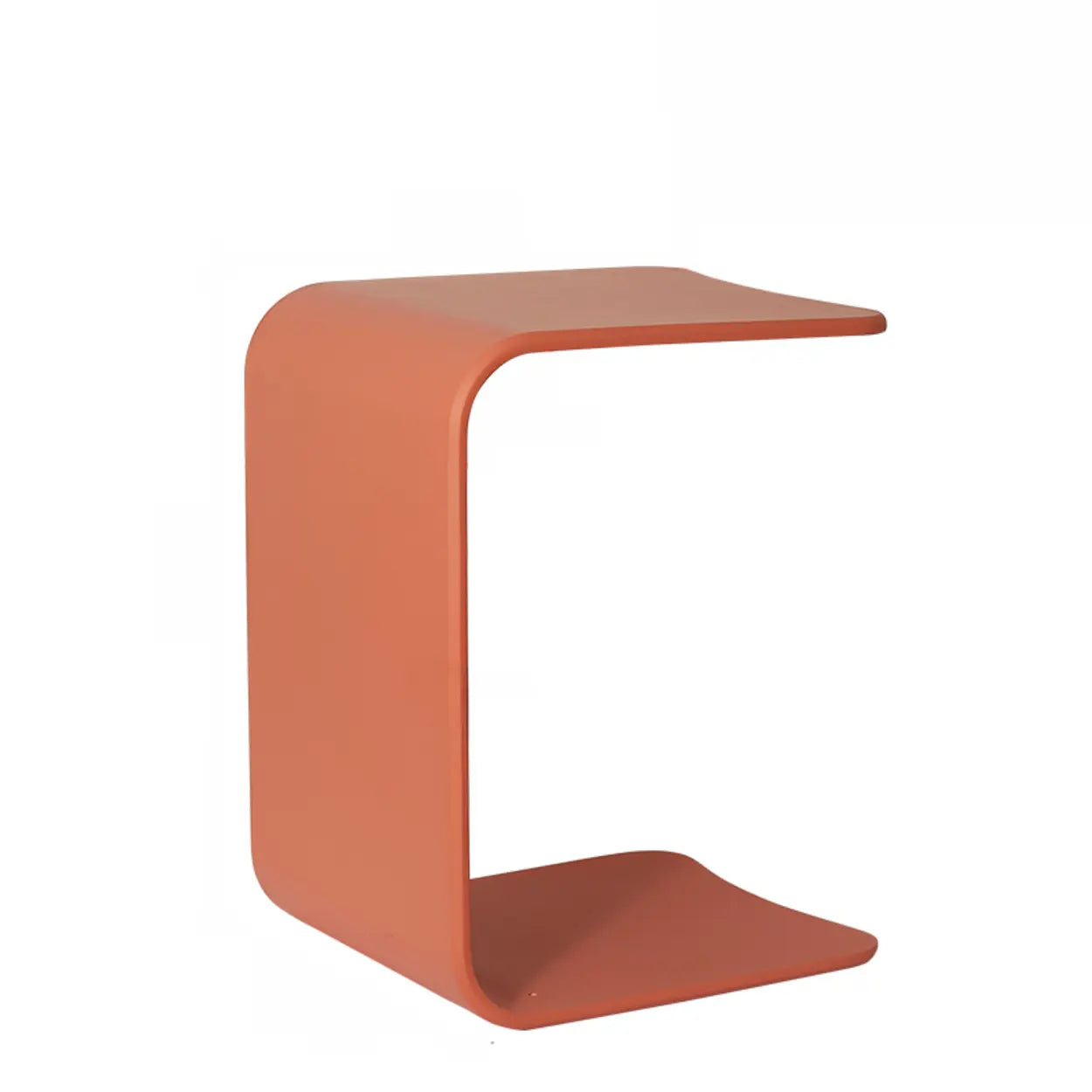 Modern c-shaped coffee tables in wood — Orange