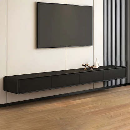 Scandinavian Rectangular Wood Wall-Mount TV Stand