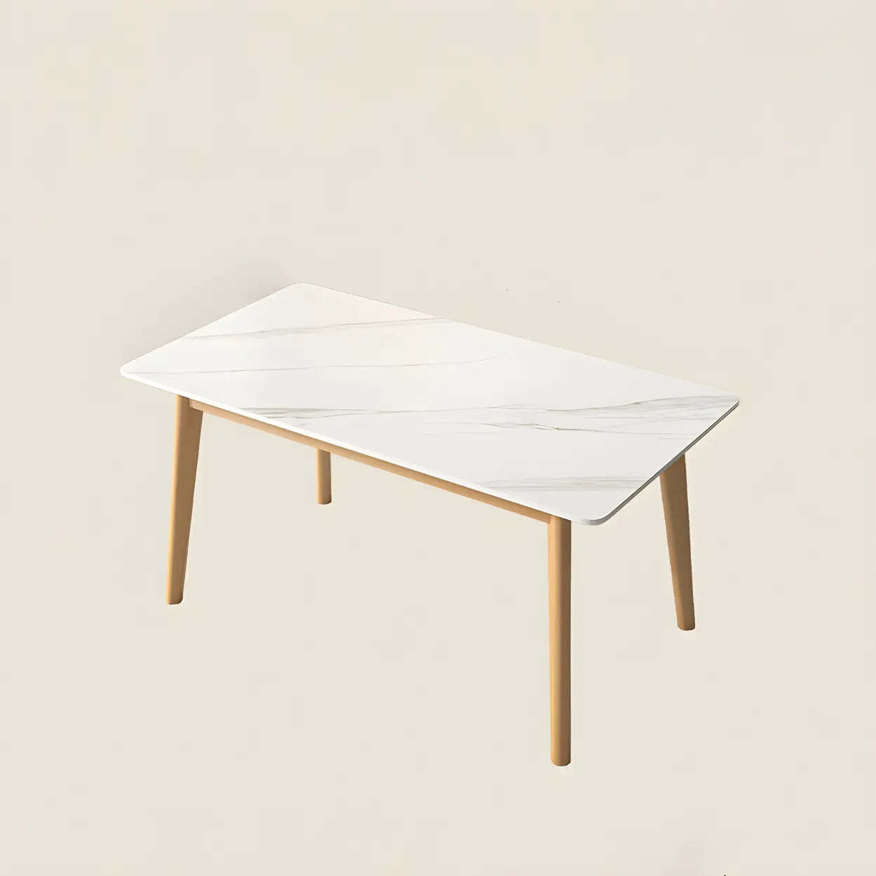 Scandinavian White Wood Dining Table