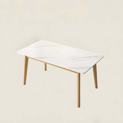 Scandinavian White Wood Dining Table