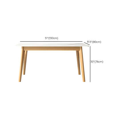 Scandinavian White Wood Dining Table