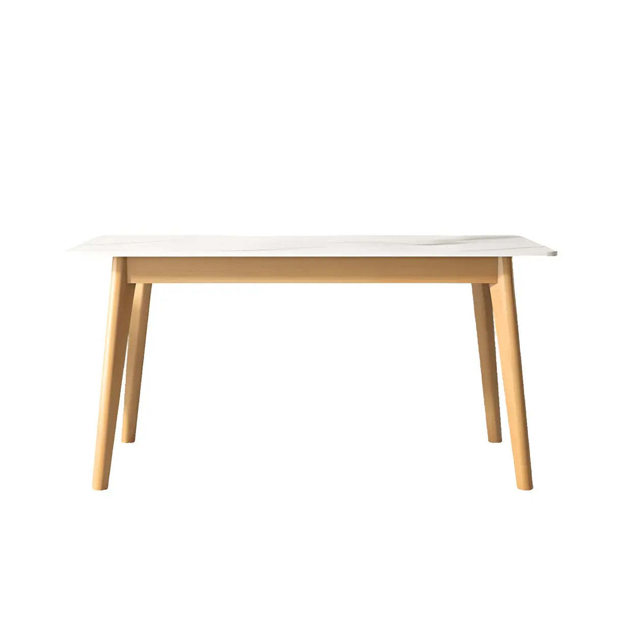 Scandinavian White Wood Dining Table — Table Only