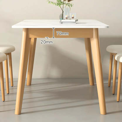 Scandinavian White Wood Dining Table