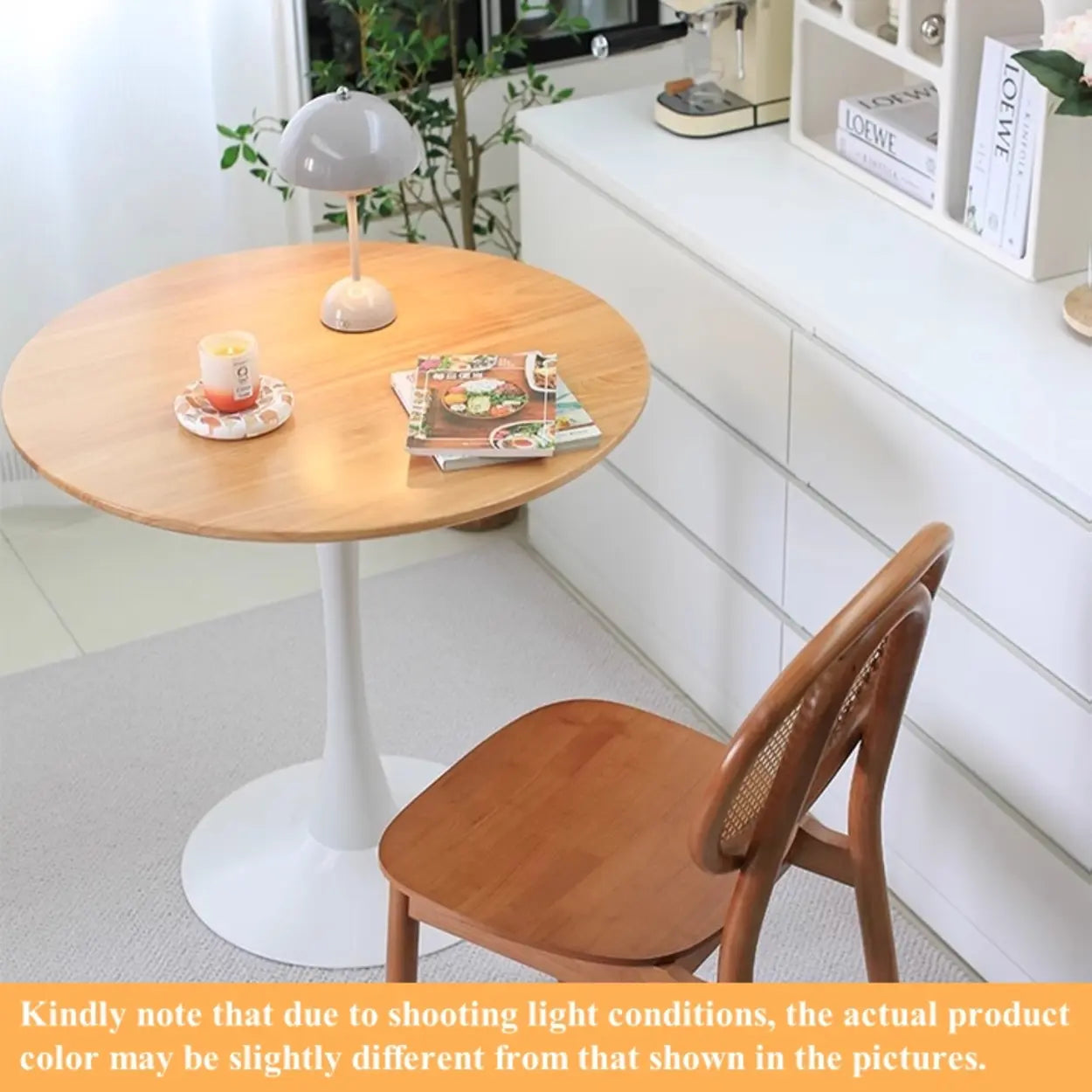 Scandinavian Round Wood Dining Table — Walnut / Table Only