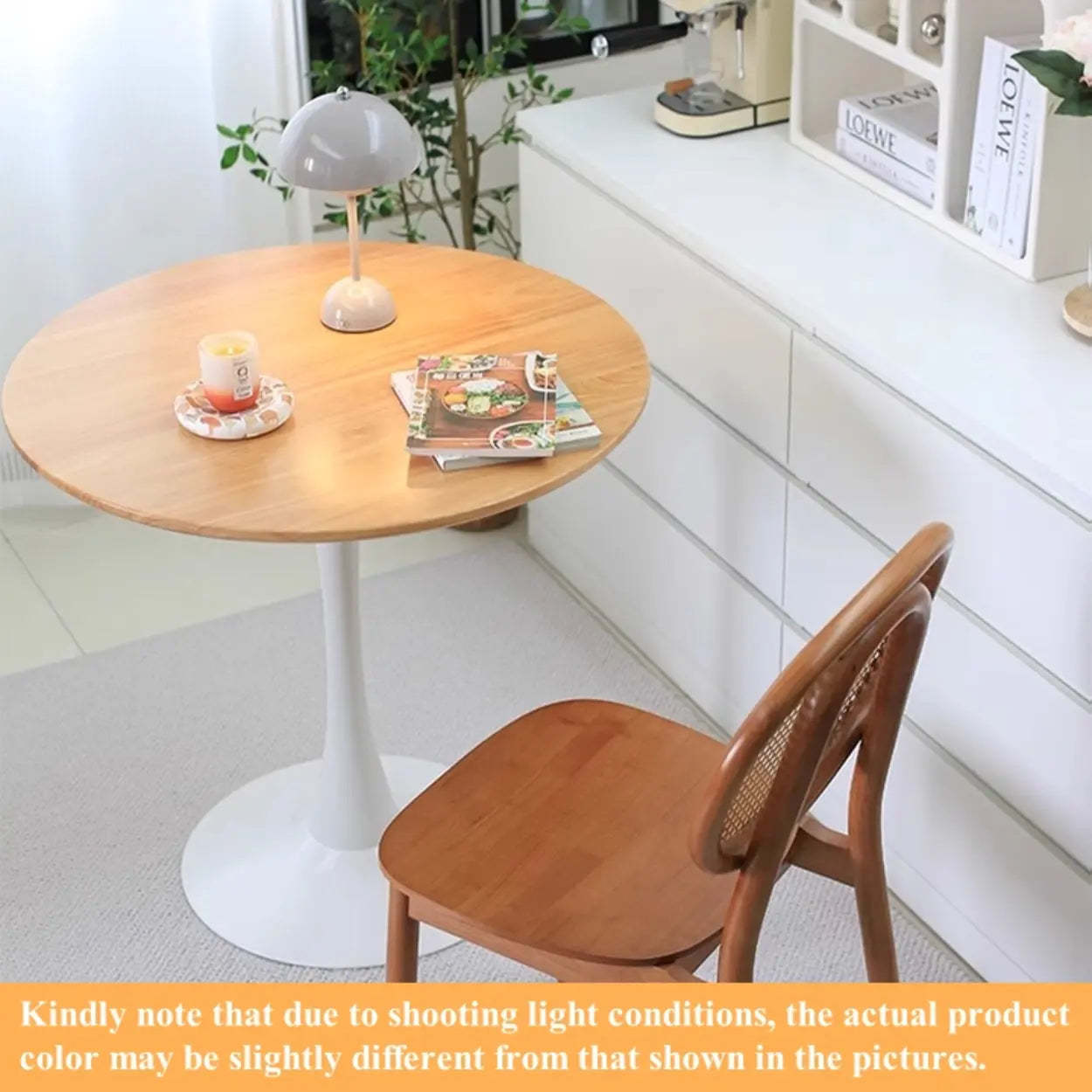 Scandinavian Round Wood Dining Table — Walnut / Table Only