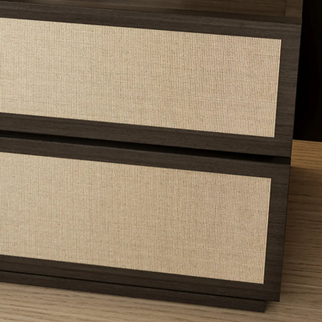 Scandinavian Rustic Wood 2-Drawer Nightstand