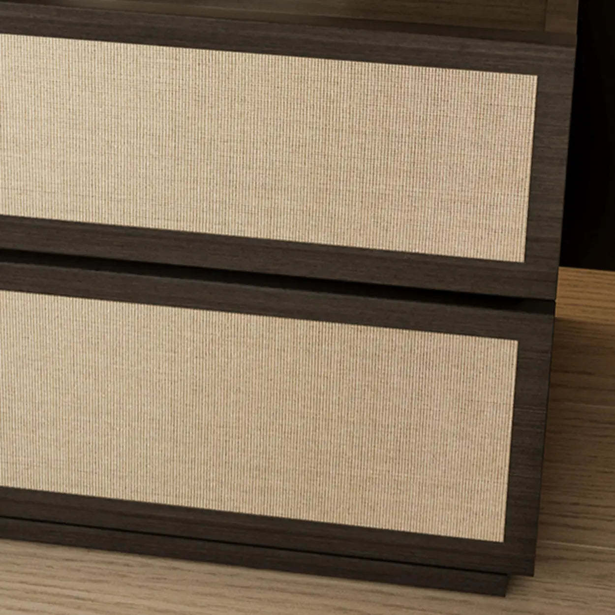 Scandinavian Rustic Wood 2-Drawer Nightstand