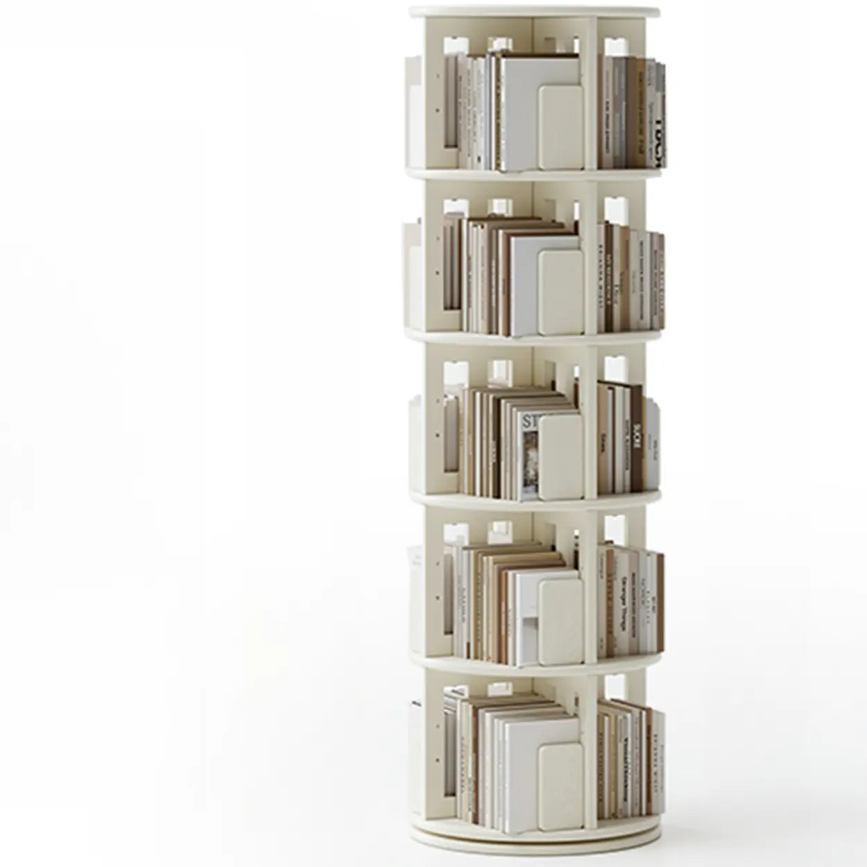 Scandinavian Tiered Rotating Wood Corner Bookshelf