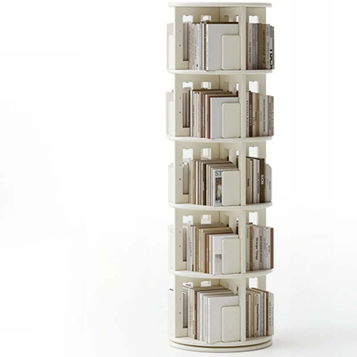 Scandinavian Tiered Rotating Wood Corner Bookshelf