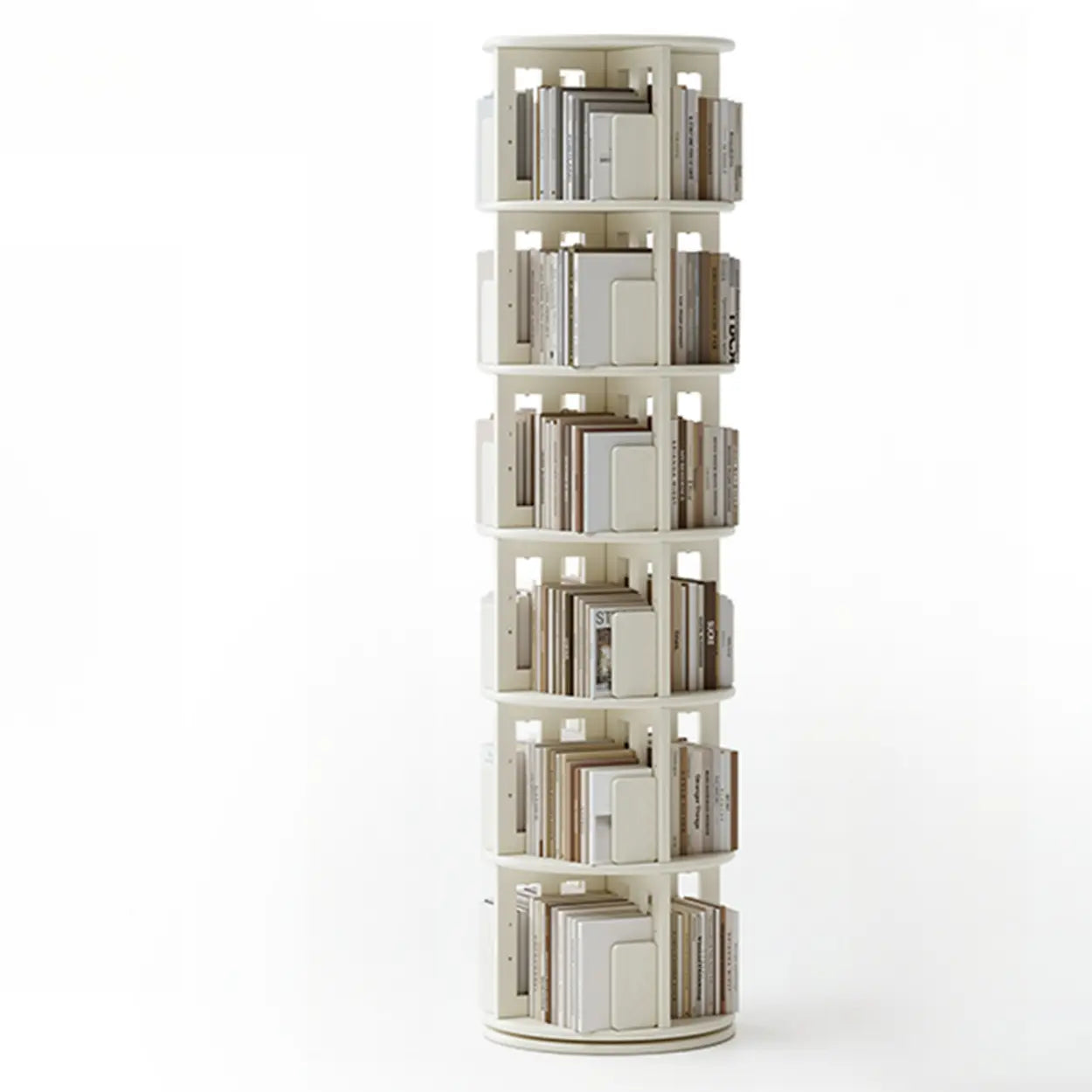 Scandinavian Tiered Rotating Wood Corner Bookshelf