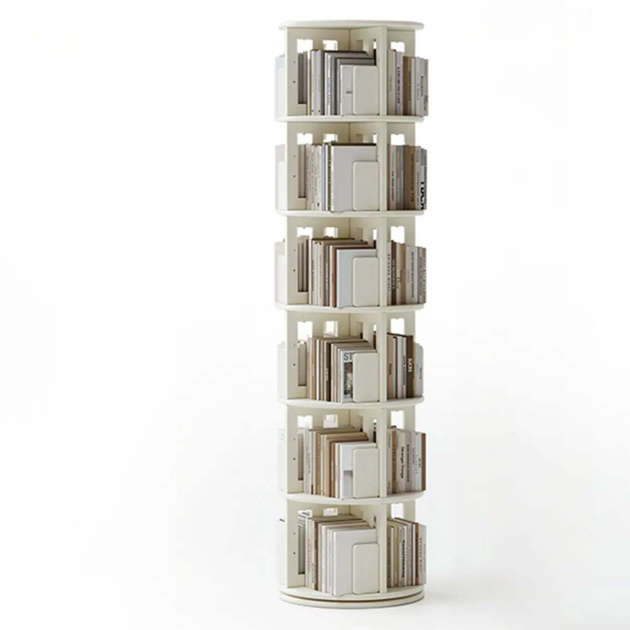 Scandinavian Tiered Rotating Wood Corner Bookshelf